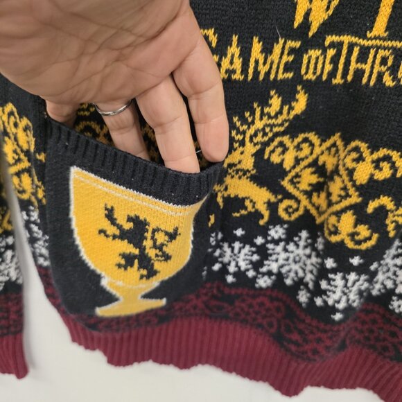 Game of Thrones Ugly Christmas Sweater I Drink and I Know Things Size Large - Picture 3 of 9
